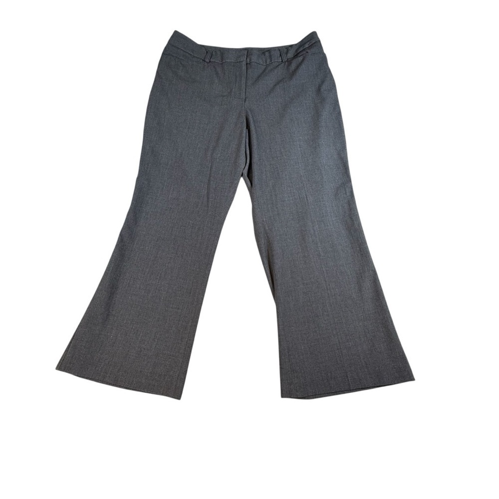 Lane Bryant Dress Pants Womens 18 Short Dark Gray Polyester Pockets Flat Front